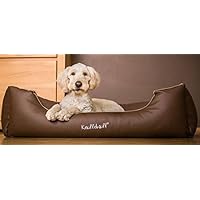 Knuffelwuff 13111 Leder-Velour Hundebett Ray - Größe M - L, 85 x 63 cm