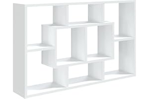 vidaXL Estantería de Pared Colgante Flotante Almacenamiento Espacio Decoración Artículos Diarios en Familia Madera Contrachapada Blanco