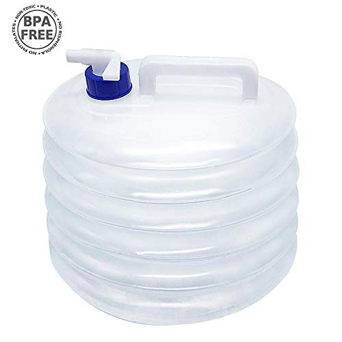 KONKY Cubo de Agua Portátil Garrafa Plegable, 10L/15L Depósito de Agua Reutilizable Almacenamiento de Agua Sin BPA, Contenedor de Agua con Grifo para Camping Senderismo Picnic Barbacoa y Rescate 15L