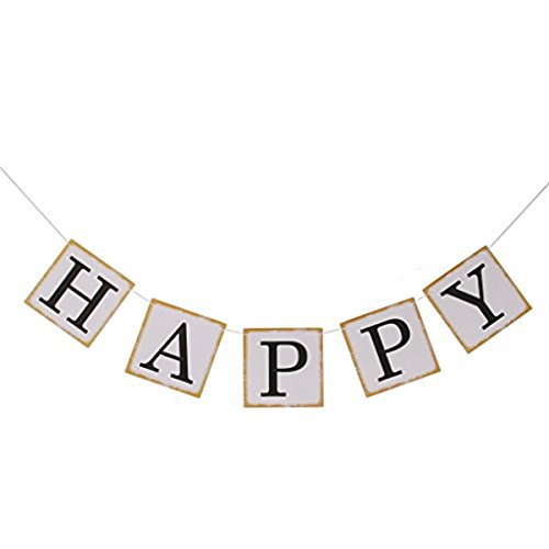 ULTNICE Papier Banner, quadratische Happy Birthday Girlande Banner Fahne Dekoration für die Geburtstagsparty - 9