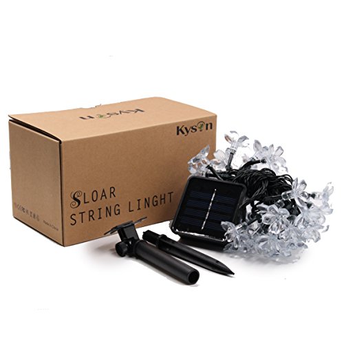 Kyson 50er LED Solar Lichterkette Blumen Garten Außen Lila 5 Meter, Solar Blüten Beleuchtung für Party, Weihnachten, Outdoor, Fest Deko usw. - 8