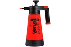 Kwazar 20010003 Venus Super Pulvérisateur à Pompe 360° 1,5 l pour Le Jardin, Produits phytosanitaires, pesticides, résistant aux Produits Chimiques, Rouge, 12,5 x 12,5 x 33 cm