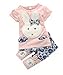 Lowestbet Girls Boys Toddlers Cute Rabbit Top+short Pants 2pc Suit Set Clothes Pink S
