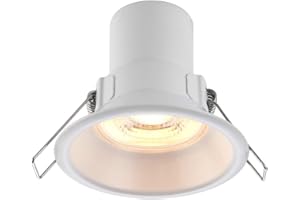 National Lighting Fire Rated Downlight, Warm White Dimmable Spotlight, IP65 Rated for Bathroom, Shower, Kitchen, Living Room, 5.5W Led Anti-Glare 500LM 3000K - Pack of 1