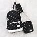 Produktbild Fat Mashroom 3   Teile/Satz Dot Rucksack Hochwertige Leinwand Schulbuchtaschen Für Mädchen Rucksäcke Mochila Geschenk Notbook Rucksäcke Rucksack, schwarz, China