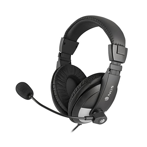 NGS MSX9 Pro Binaural Diadema Negro Auricular con micrófono - Auriculares con micrófono (PC/Juegos, Binaural, Diadema…