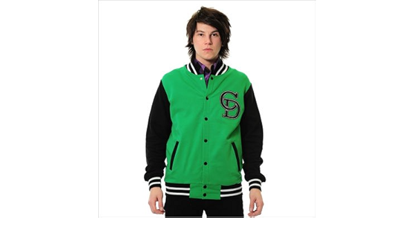 green varsity sweater