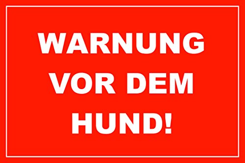 Hinweisaufkleber "Warnung vor dem Hund!", iSecur®, 12x8cm, hin_192, Achtung, Vorsicht, Warnung, Hinweis auf Hund, Warnung vor dem Hund, Türaufkleber, zur Abschreckung vor Einbrechern