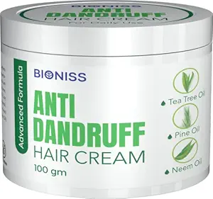 BIONISS Anti Dandruff Hair Cream Advanced Formula Enriched with Tea Tree Oil, Pine Oil & Neem Oil
