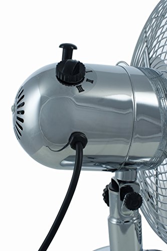 Stand Retro Ventilator Mia 45 cm Edelstahl-Optik Höhe Windmaschine Standventilator Venti - 2