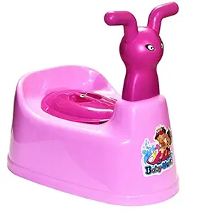 VADMANS Baby Castle Toilet Trainer Baby Potty Seat Cartoon Face with Removable Tray & Closing Lid (Soft Pink)