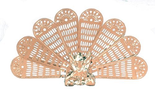 Preisvergleich Produktbild Dollhouse Miniature Brass Fireplace Peacock Fan