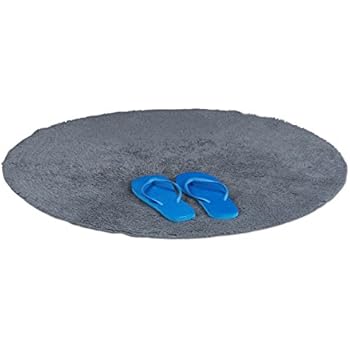 HKliving Badezimmerteppich Schwarz/Weiß Rund Ø80cm: Amazon.de: Küche