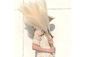 HANYUN Artificial Pampas Grass 7 Stems Height-40inch/100cm Tall Large Pampas Grass Vase Fake Pampas Grass Dried Flowers Decor For Home Wedding Flower Decor Artificial Flowers (White)