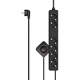 Hama 6-Way Power Strip with Foot Switch, 3 m (Power Strip with Switch, 6-Way Power Strip, Multiple Socket, Multiple Plug, wit