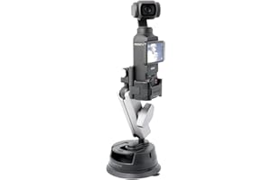 MAXCAM Ventosa in lega di alluminio compatibile con DJI Osmo Pocket 3, supporto per fotocamera per parabrezza auto per DJI Osmo Pocket 3 Supporto a ventosa per parabrezza
