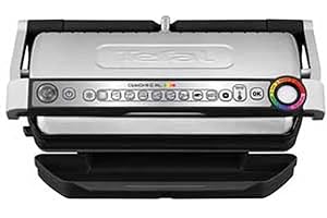 AMAZQI Tefal OptiGrill XL GC722D - Griglia a contatto (con griglia Plus XL, con livelli di temperatura aggiuntivi, visualizzazione automatica dello stato di cottura, 9 programmi preimpostati), 40 cm x 20 cm,