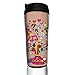 Produktbild QIUJUAN Stainless Steel Insulated Coffee Travel Mug,Music Notes Harmony Bloom Rhythm Artful Concept,Spill Proof Flip Lid Insulated Coffee cup Keeps Hot or Cold 11.8oz(350 ml Customizable printing