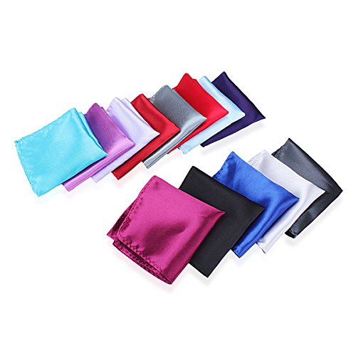 Bluelover 2pcs Satin Seide Männer Anzug Einstecktuch Taschentuch Bankett Hochzeit Hanky-Lavendel - 6
