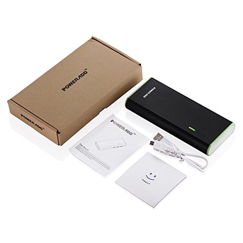 Poweradd Cargador M  vil Port  til Bater  a Externa 10000mAh  3 USB 5V 2A  M  s 2 5A  con la Linterna  Carga r  pida para iPhone 7  iPad  Samsung  M  viles Inteligentes y Tabletas  Negro 