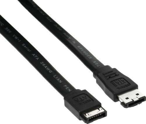 InLine 1 m eSATA zu SATA geschirmtes Kabel – Schwarz