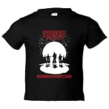 100% algodón Camiseta niño Stranger Things Friends Dont Lie ilustración - Negro, 12-14 años