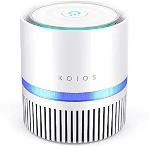 Kariwa KOIOS Desktop Air Purifier Filtration with True HEPA Filter, Compact Home Air Cleaner for Rooms and Offices, Odor Allergen Allergies Eliminator, with 2 Speeds, Ozone Free