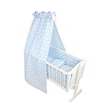 TupTam 6-tlg. Wiegen-Set 80x80 Bettwäsche Bettdecke Bettbezüge Nestchen Himmel für Stubenwagen Pendelwiegen Beistellbett