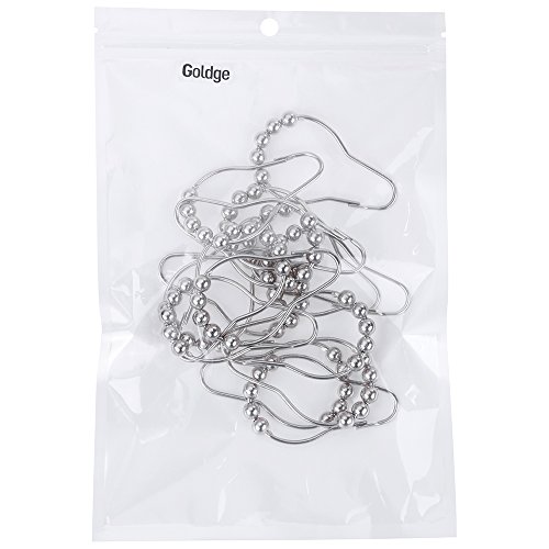 Goldge 15pc Duschvorhangringe Aufhängeringe Edelstahl Mit Gleitsystem ,Groß Duschringe Shower Curtain Rings für Duschvorhang - 8