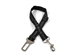 TRUESKL Cinturón perro coche - Perros accesorios - Cinturon perro coche - Cinturón de seguridad para perros ajustable - Anclaje cinturon seguridad - Cinturon seguridad perro coche - Correa perro coche (Negro)