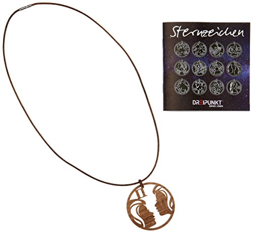Sternzeichenwürfel Zwillinge: Sternzeichen-Booklet und Sternzeichenanhänger am Lederband