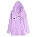 Produktbild i-uend 2019 Damen Shirts Tees Tops Oberteile Oversize Pullover Sweatshirts Pulli Hoodie Elegant Hemden Langarm Blusen Tuniken, gedruckt Süße Katze
