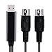 CAHAYA MIDI Kabel USB Interface 5 Pol DIN-Stecker für PC Laptop/MAC - Schwarz