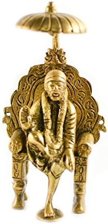 Brass Gold Tone Sai Baba Statue Car Deco, Office Decor, Table Decor Figurine "Spiritual World"
