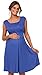 Happy Mama. Women's Maternity Nursing 2in1 Skater Dress Sleeveless Pockets. 500p (Royal Blue, UK 10, M)