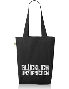 Kane Grey - Glücklich Unzufrieden - Premium Jutebeutel in schwarz