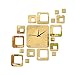 Produktbild Alxcio DIY Frameless Wanduhr Nicht-ticken Stumm 3D Acryl Aufkleber Wandtattoo Modern Abnehmbar Dekoration Uhr für Wohnzimmer, Büro, Schlafzimmer und Küche, Stil B Gold