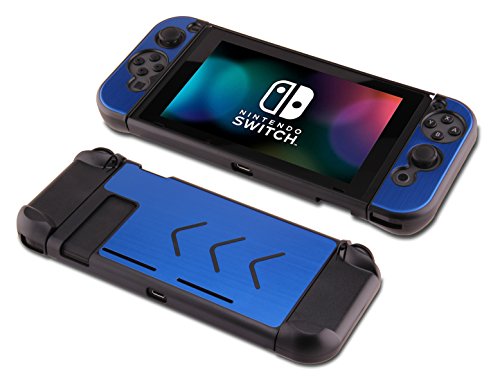 Preisvergleich Produktbild Supremery Nintendo Switch Hülle Tasche Aluminium Case Full Body, Dunkelblau