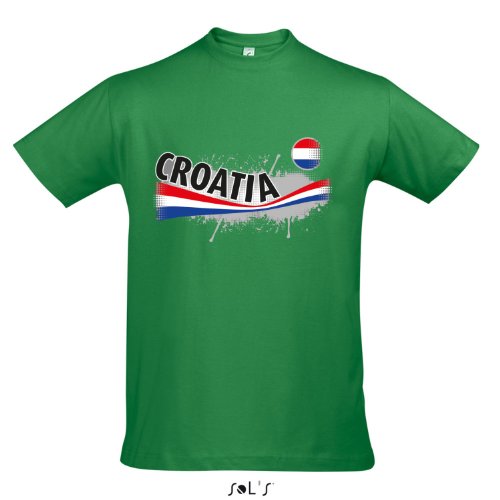Fanshirt Herren CROATIA, Kroatien Ländershirt EM / WM Trikot S-XXL , Kelly green , XXL