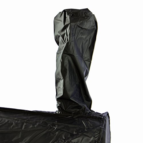 Nexos Schutzhülle für Smoker Abdeckung Wetterschutz Plane Cover 120g/PVC schwarz pflegeleicht Haube Grillabdeckung 150x72x124 passend für GZ35614 Hülle wasserdicht - 5