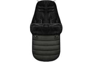 Lotvic Cosytoes Footmuff, 4 in 1 Universal Footmuff for Pushchair, Windproof & Waterproof Baby Sleeping Bag, Thicken Fleece Lined Warm Pram Footmuff for Pushchair Stroller Pram Buggy (Black)