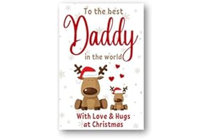 SECOND AVE GIFT COMPANY Second Ave Best Daddy Reindeer Children's Kids Christmas Xmas Holiday Festive Greetings Card