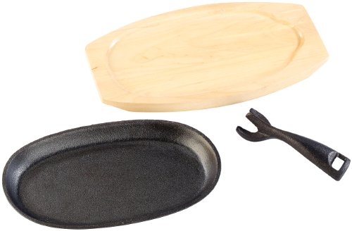 Tornwald-Schmiede Profi Servierpfanne aus Gusseisen mit Untersetzer, 28x15x1,6 cm, 817 g - 2