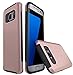 Produktbild Back Cover ISENPENK 5,5-Zoll Samsung Galaxy S7 Edge(2016) Hülle [Rosa] Silikon Dünn TPU+PC 2-IN-1 Serie Schutzhülle Muster Gitter Handy Hülle Anti-Scratch und Anti-Schock Case Tasche