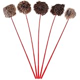 Amazingdeal365 5 PCS Katzenspielzeug - Federstab mit Plüsch Stab