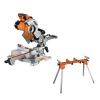 AEG Powertools Pack Scie à onglet électrique AEG 2000W 254mm PS254 L - Support universel AEG pour scie radiale PSU1000