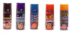 f22 Car Wax Polish Spray for Leather Seat, Dashboard, Plastic, Rubber, Tyres (Lavender Fragrance)