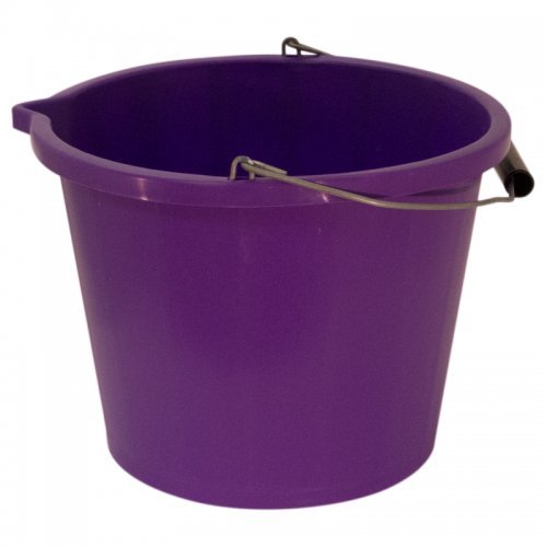 3 Gallon 15 Litre HEAVY DUTY Plastic Animal Horse Feed Buckets Storage Bin (Purple)