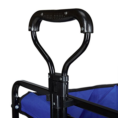 Relaxdays Bollerwagen faltbar, Handwagen, Einlegeboden, 360 ° drehbar, H x T x B: ca. 55 x 83 x 51,5 cm, blau - 4