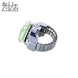 ZXLIFE Ring Watch Damen Ring Uhr Fashion Clamshell Ring Uhr Cute Petals Bohrer Small Size Watchable Time Finger Tisch,G